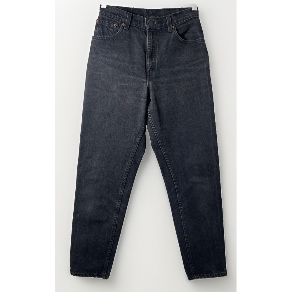 Vintage Levis 551 Jeans Womens 6 Med Black High Rise Tapered Made USA 90s